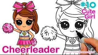 How to Draw Chibi Cheerleader step by step Cute Girl [upl. by Attirehs]