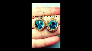 How to make rivoli beads earrings with bicone amp rondelle shorts [upl. by Killam462]