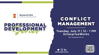 Professional Development Series Conflict Management [upl. by Lahsram]