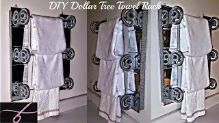 DIY Bathroom Mirrored Decor 💎 made with Dollar Tree Materials  Towel Rack [upl. by Fredela]