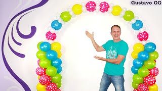 🤩como hacer un ARCO DE GLOBOS  sin estructura ✨ cadena de globos  Gustavo gg [upl. by Arres]