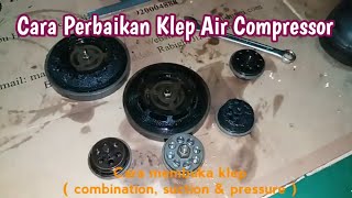 Cara perbaikan Service combination valve suction valve amp pressure valve air compressor Full [upl. by Danie]