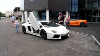 Lamborghini Aventador LP7004 opening and closing the doors outside the Lamborghini factory [upl. by Mason]