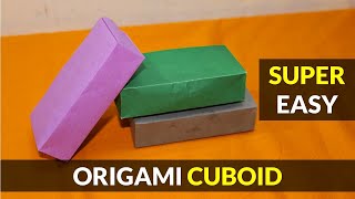 How to make Origami Cuboid 3D Very easily  Easy Origami  Origami Cuboid  I CAN DO IT [upl. by Ralli]