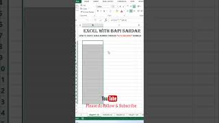 Auto Indexing  How to Create Serial number through Auto Indexing formula in Ms Excel  msexcel [upl. by Yrocal]