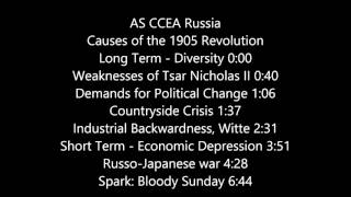 CCEA ASLevel Historty  Russia  Causes of the 1905 Revolution Audio [upl. by Tatia]