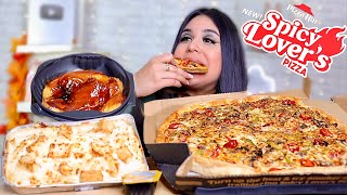 PIZZA HUT MUKBANG NEW Spicy Lovers Pizza Tuscani Creamy Chicken Alfredo Pasta Honey BBQ Wings [upl. by Seroled]