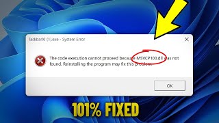 MSVCP100dll is missing amp was not found in Windows 11  10  8  7  How To Fix msvcp100 dll Error ✅ [upl. by Jakob]