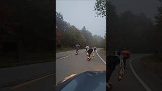 TIGHT pack run  CLOSE downhill longboarding with the homies downhill skate gopro longboard [upl. by Hoshi]