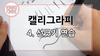 캘리애 빠지다 4 붓펜으로 선긋기 연습 [upl. by Nossila]