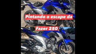 Como pintar escapamento da Fazer 250 2020 [upl. by Decca]