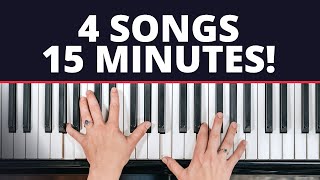 4 Easy Songs For Beginners Piano Tutorial [upl. by Latoya]