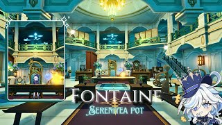 INDOOR BUILD ✨  W ID   Serenitea pot genshinimpact genshin gaming fontaine [upl. by Ednalrim432]