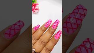 Cross line Nail art design nailart easynailart naildecoration nailartdesigns nail shortsfeed [upl. by Hiro]