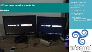 Testando o Trisquel em Computador Montado GAB75MD3H  Gigabyte [upl. by Ahsieki]