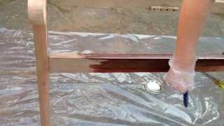 Oiling a bench with Osmo Teak Oil 007 [upl. by Irrok710]