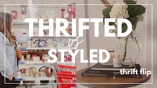 THRIFTED VS STYLED THRIFT WITH ME  Thrift haul and styling home decor on a budget [upl. by Neenej]