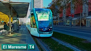 El Maresme T4  TRAM Barcelona  Alstom Citadis 302  Trambesòs [upl. by Oguh]