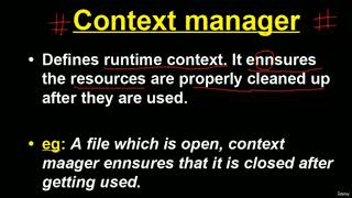 159 Context manager Advanced function Concepts basics [upl. by Flannery]