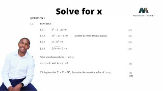 Grade 12 Mathematics  Past Exam Questions  MayJune 2021 [upl. by Eivla]