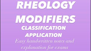 RHEOLOGY MODIFIERS  COSMETIC EXCIPIENTS  Easy handwritten notes and explanation for exams [upl. by Odrude]