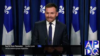 21 oct 2024  Point de presse du PQ avec PSPP [upl. by Fernando]