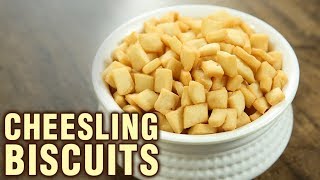 Cheesling Biscuits Recipe  How To Make Cheeslings At Home  Indian Culinary League  Varun [upl. by Lawler158]