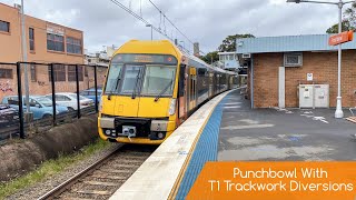 Sydney Trains Vlog 1767 Punchbowl With T1 Trackwork Diversions [upl. by Mateusz]