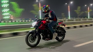 Bajaj Pulsar Ns 200 New LED Headlight test amp Night Ride  Better than projector  Ns200 2024 [upl. by Nodnerb]