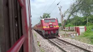 15083 UTSARG EXPRESS  Kanpur to Farrukhabad Journey  Parallel race amp Many train xing [upl. by Hakilam105]