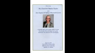 20240623 AAUW Weston  Honoring Ms Charlotte MatherTaylor [upl. by Ilhsa]