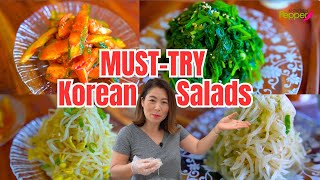 I can eat these Salads EVERY DAY 4 MUSTTRY Korean Side Dish Recipe 오이무침 시금치나물무침 콩나물무침 숙주나물무침 [upl. by Shulock369]