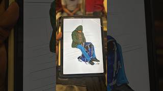 Green Jacket Man Live Drawing On The Metro shorts livedrawing avivinay metroart drawing art [upl. by Pogah560]