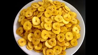 Homemade Banana Chips Recipe Kerala Style  plantain chips recipe  ethakka upperi  kaya varuthathu [upl. by Anigue]