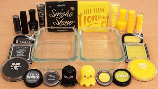 Black vs Yellow  Mixing Makeup Eyeshadow Into Slime ASMR [upl. by Kroo]