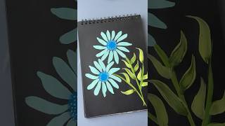 Easy Flower Painting for beginners 😍🩵 flowerpainting painting shorts easyart beautiful [upl. by Aeriela]