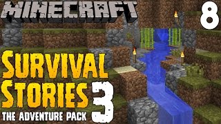 HEMLIG GROTTA  VATTENFALL  Survival Stories 3  Moddad Minecraft  8 [upl. by Neelrihs]