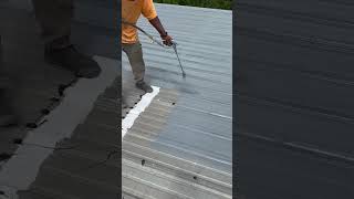 Silicone Coating Over an Existing Metal Roof silicone shorts metalroofing construction [upl. by Aisyle229]