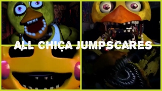 Every Single Chica Jumpscare  Five Nights at Freddys 20142016 [upl. by Mayda]