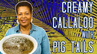 Callaloo recipe with Salted Pigtails Savory creamy delicious😋 [upl. by Nabla]