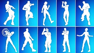 Most Iconic Fortnite Dances amp Emotes Scenario Popular Vibe Orange Justice Get Griddy Domino [upl. by Yenolem]