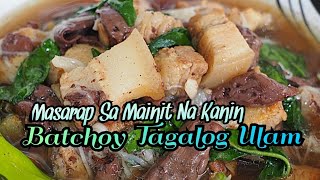 BEST BATCHOY TAGALOG ULAM RECIPE  PORK AND PORK LIVER WITH PORK BLOOD AND MISUA [upl. by Olag726]