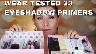 Best amp Worst eyeshadow primer for oily lids Drugstore amp High end  Review of 23 different primers [upl. by Yakcm96]