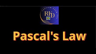 Pascals Law  Fluid Mechanics [upl. by Ileak]