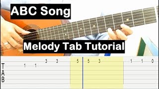 ABC Song Guitar Lesson Melody Tab Tutorial Guitar Lessons for Beginners [upl. by Torr]