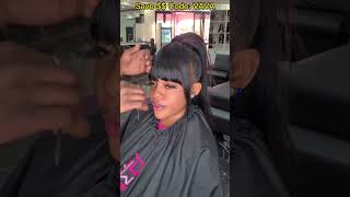 🥵Sleeking Topknot Bun With Fringe Bangs Sewin  Trust The Tutorial Process FtELFINHAIR Review [upl. by Nomrah]