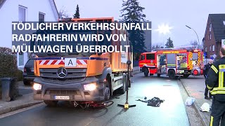 Tödlicher Verkehrsunfall Radfahrerin in Rellingen von Müllwagen überrollt [upl. by Mccreary710]