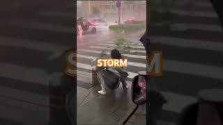 Thunder storm in city viral reel nature natural clamity for you youtube viral wind [upl. by Yannodrahc]