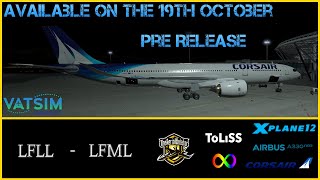 XPlane 12  Toliss A330900 NEO Pre Release  full flight  Vatsim  Corsair  Lyon to Marseille [upl. by Elfreda]