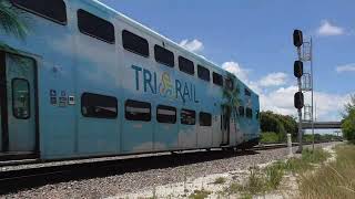 Horn Salutes From CSX TriRail amp Amtrak At Boynton Beach 7724 [upl. by Jenifer497]